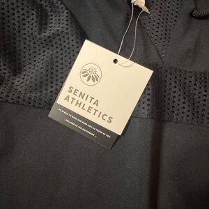 NWT Senita Athletics Black Mesh Back Hoodie